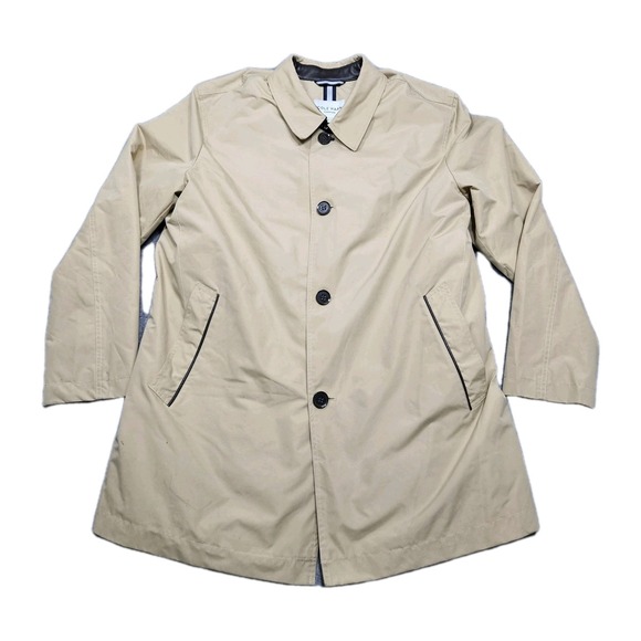 Cole Haan Signature Men's Rain Coat XL Tan Water Resistant Jacket With Liner